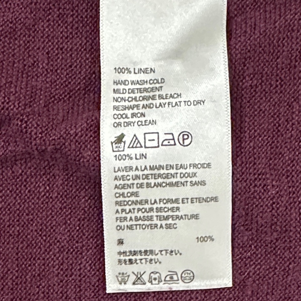 Tommy Bahama Deep Purple open front linen Cardigan - Picture 4 of 6
